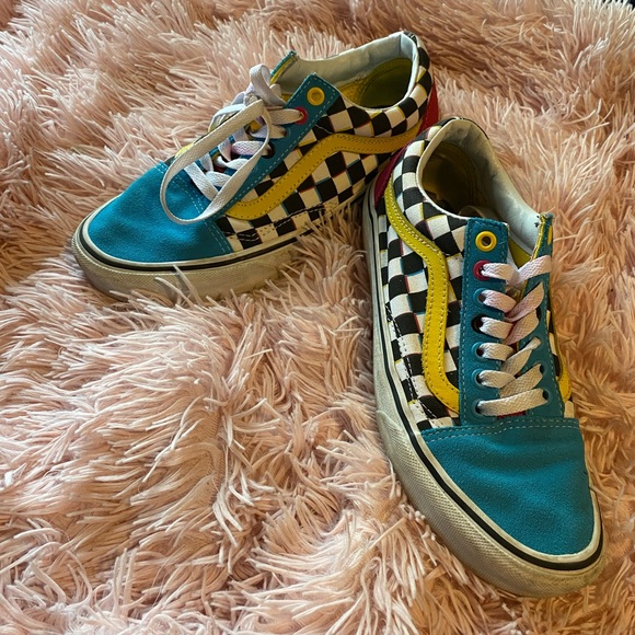 colourful checkered vans